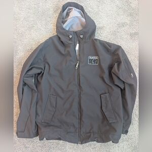 Burton Mens Ski Snowboard Jacket Large Black Hooded Winter Shell